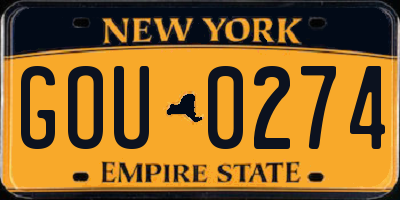NY license plate GOU0274