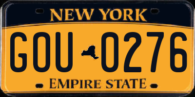 NY license plate GOU0276