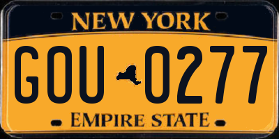 NY license plate GOU0277