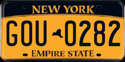 NY license plate GOU0282