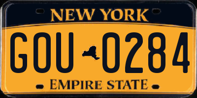 NY license plate GOU0284