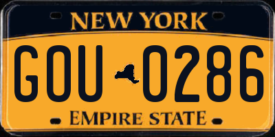 NY license plate GOU0286