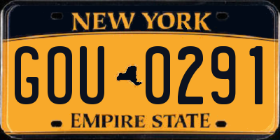 NY license plate GOU0291