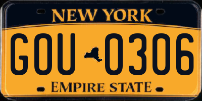 NY license plate GOU0306