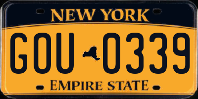 NY license plate GOU0339