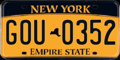 NY license plate GOU0352