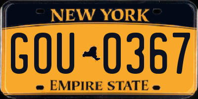 NY license plate GOU0367