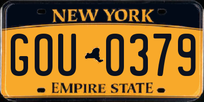 NY license plate GOU0379