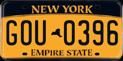 NY license plate GOU0396