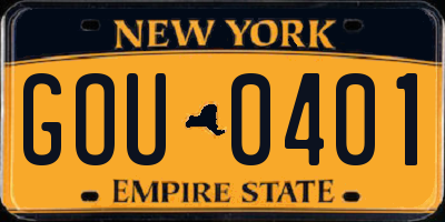 NY license plate GOU0401