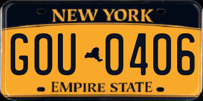NY license plate GOU0406