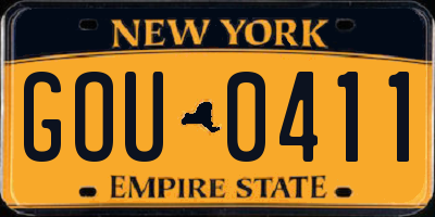 NY license plate GOU0411