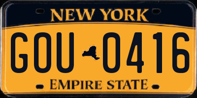 NY license plate GOU0416