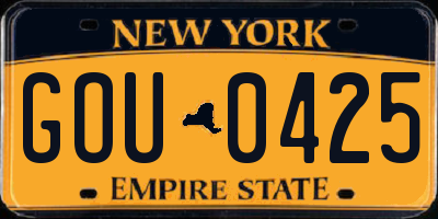 NY license plate GOU0425