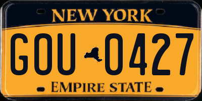 NY license plate GOU0427