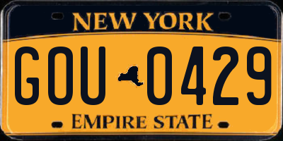 NY license plate GOU0429