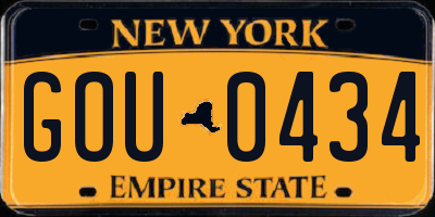 NY license plate GOU0434