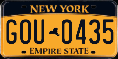 NY license plate GOU0435