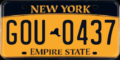 NY license plate GOU0437