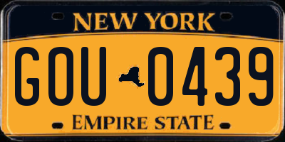 NY license plate GOU0439