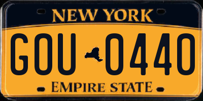 NY license plate GOU0440