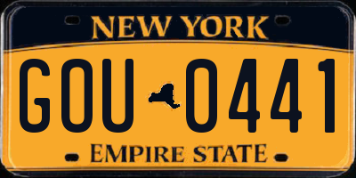 NY license plate GOU0441