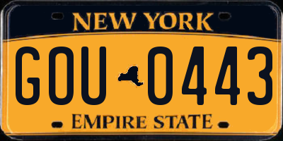 NY license plate GOU0443