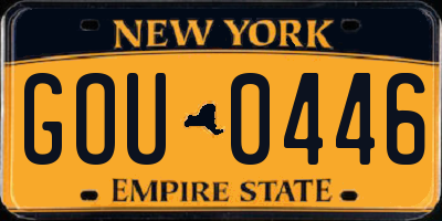 NY license plate GOU0446