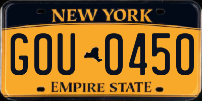 NY license plate GOU0450