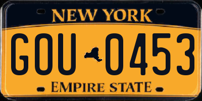 NY license plate GOU0453