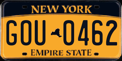 NY license plate GOU0462