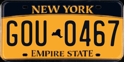 NY license plate GOU0467