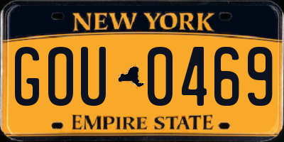 NY license plate GOU0469