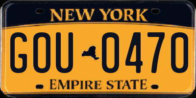 NY license plate GOU0470