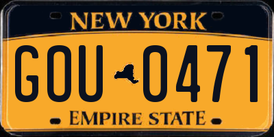 NY license plate GOU0471