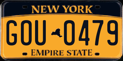 NY license plate GOU0479