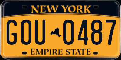NY license plate GOU0487