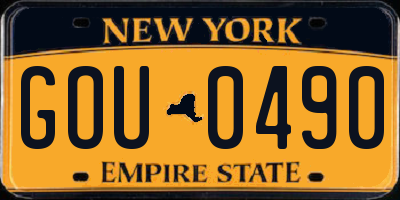 NY license plate GOU0490