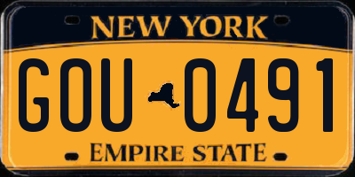 NY license plate GOU0491