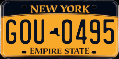 NY license plate GOU0495