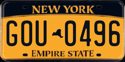 NY license plate GOU0496
