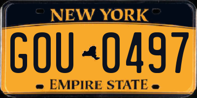 NY license plate GOU0497