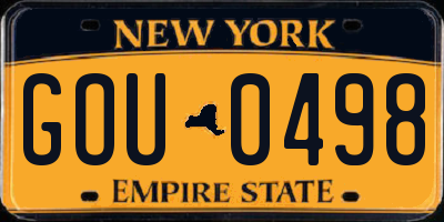 NY license plate GOU0498