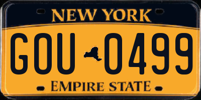 NY license plate GOU0499