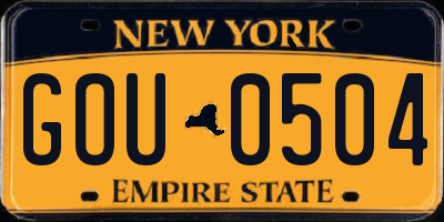 NY license plate GOU0504