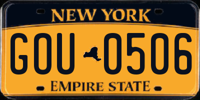 NY license plate GOU0506