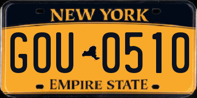 NY license plate GOU0510
