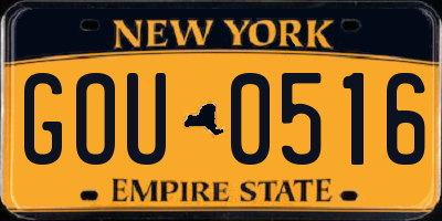 NY license plate GOU0516