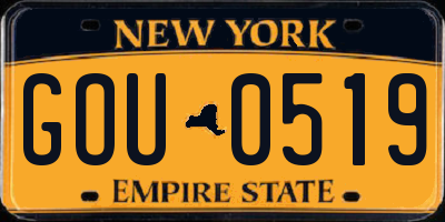 NY license plate GOU0519