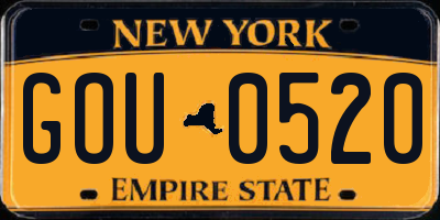 NY license plate GOU0520